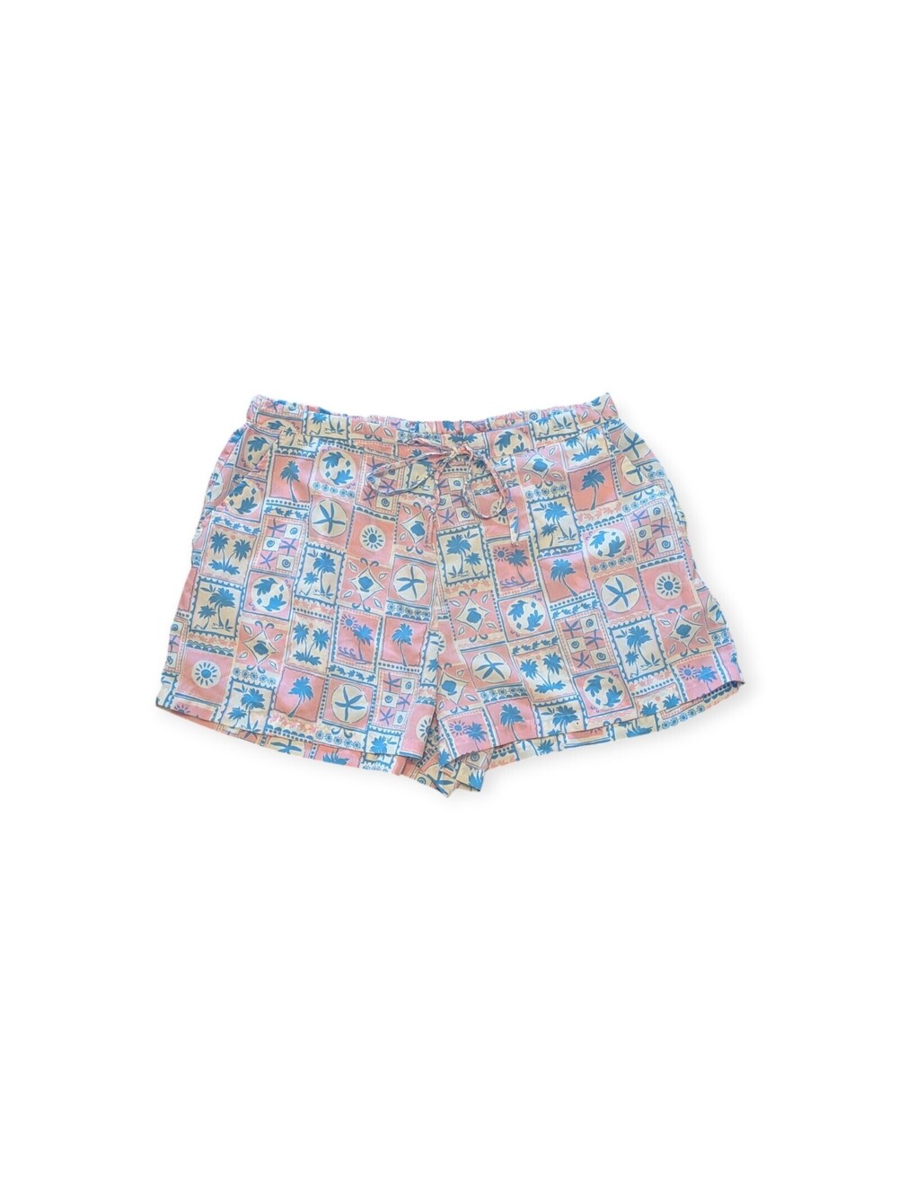 Sigrid Olsen Sleepwear Lounge Shorts Tropical Beach Print Drawstring L